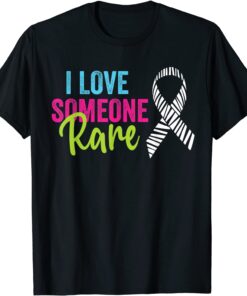 Rare Disease Awareness Zebra Ribbon, I Love Someone Rare Tee Shirt