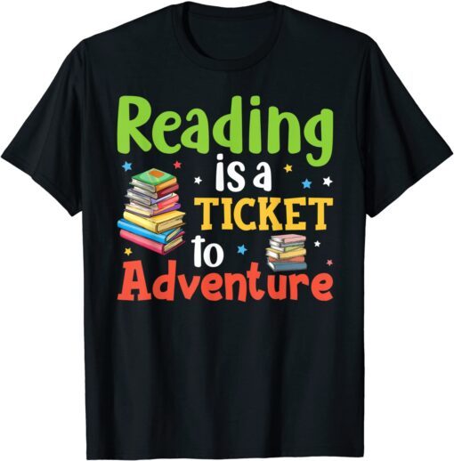 Reading Adventure Library Student Teacher Book School Tee Shirt