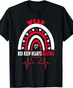 Red Keep Hearts Beating - Heart Disease Awareness Tee Shirt