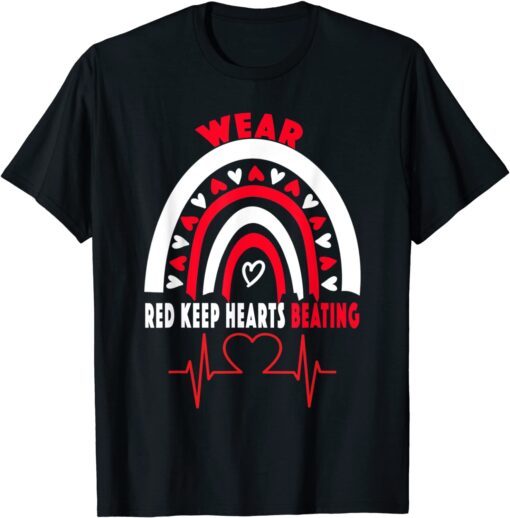 Red Keep Hearts Beating - Heart Disease Awareness Tee Shirt