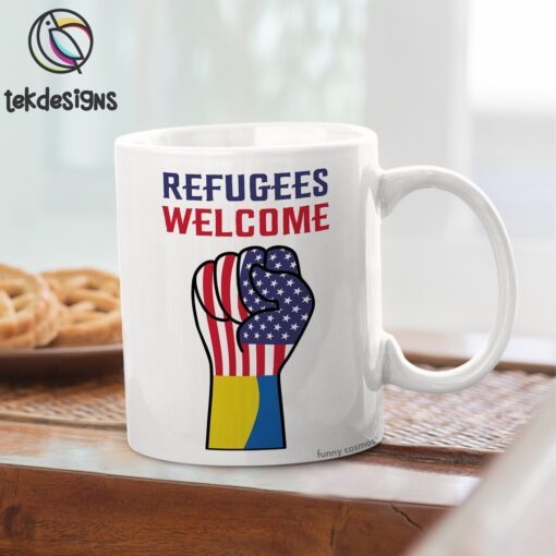 Free Ukraine Refugees Welcome Ukraine Mug