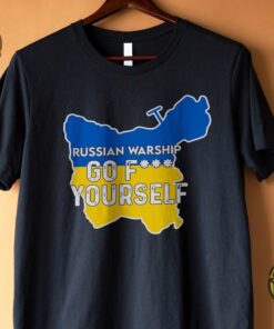 Russian Warship Go Fuck Yourself Ukraine Flag Free Ukraine T-shirt