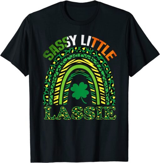 Sassy St Patricks Day Rainbow Shamrock Tee Shirt