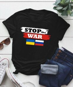 Save Russia and Stop The War I Support Ukraine I Stand With Ukraine Ukrainian Flag Tee Shirt