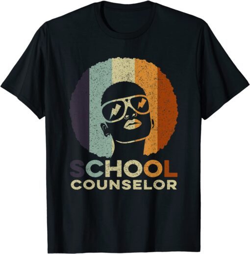 School Counselor - Afro African American Black History Month Tee Shirt