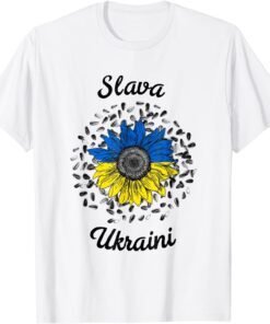 Slava Ukraini Sunflower Ukrainian Flag I Stand With Ukraine Peace Ukraine T-Shirt