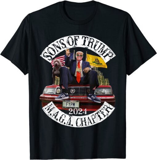 Sons of Trump Maga Chapter 2024 With Pitbull Dog On Car Tee Shirt