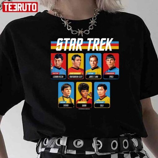 Star Trek Original Series Retro Full Color Crew Portrait Panels Tee Shirt