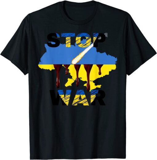 Puck Futin Stop Ukrinae War, Peace in the World Free Ukraine Flag T-Shirt