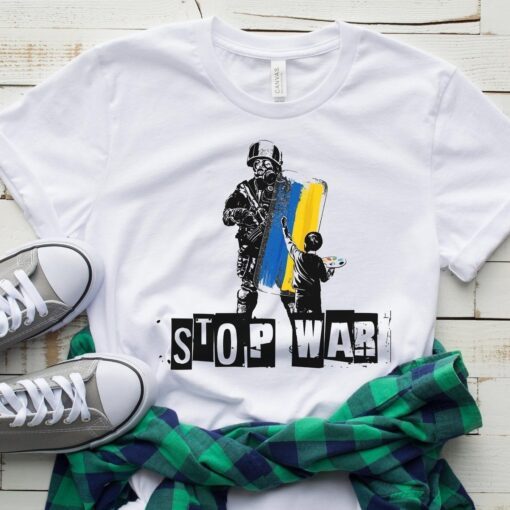 Stop War I Stand With Ukraine Ukraine Flag Tee Shirt