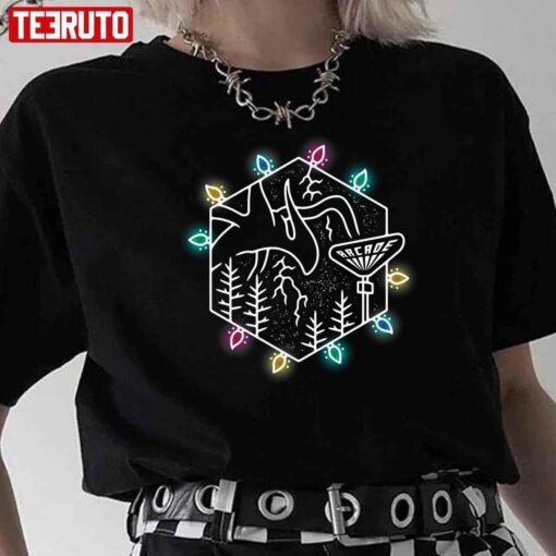 Stranger Things Shadow Monster With Christmas Lights Tee Shirt