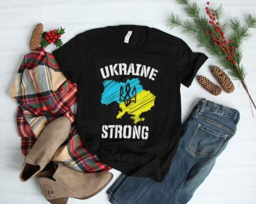 Strong Ukraine I Stand Ukraine Ukrainian Flag T-Shirt