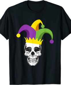 Sugar Skull Carnival Mask Jester Hat Mardi Gras Tee Shirt