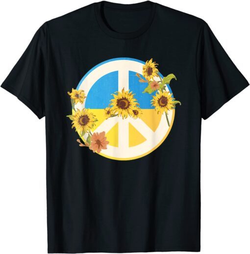 Stop Russian Sunflower Ukrainian Flag I Stand With Ukraine Ukraine Peace T-Shirt