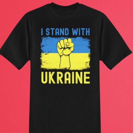 Support I Stand With Ukraine Ukrainian Flag Tee Shirt