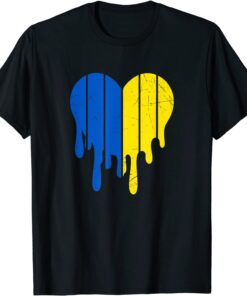 Support Ukraine I Stand With Ukraine Heart Ukrainian Flag Peace Ukraine T-Shirt