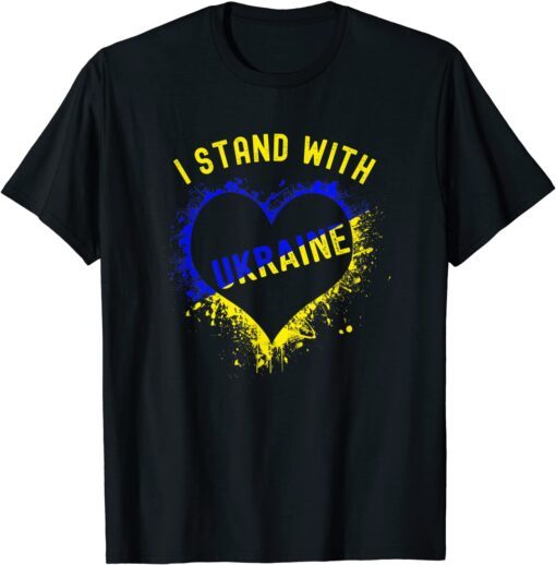 Anti Putin Support Ukraine I Stand With Ukraine Love Ukraine Heart T-Shirt