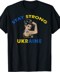 Support Ukraine I Stand With Ukraine Ukrainian Flag Fist Tee Shirt