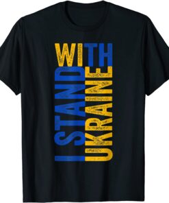 Support Ukraine I Stand With Ukraine Vintage Flag Tee Shirt