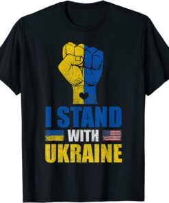 Support Ukraine I Stand With Ukraine Vintage Ukrainian Flag Tee Shirt