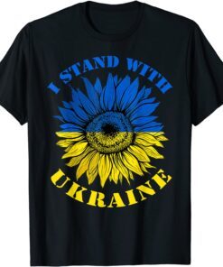 Stop Putin Support Ukraine Stand I With Ukraine Flag Sunflower T-Shirt