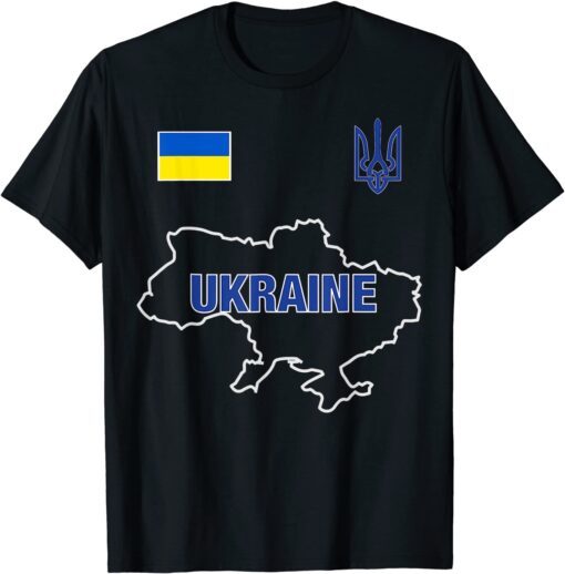 Free Ukraine Support Ukrainians Map Pray For Ukraine Ukrainian Flag Pride T-Shirt