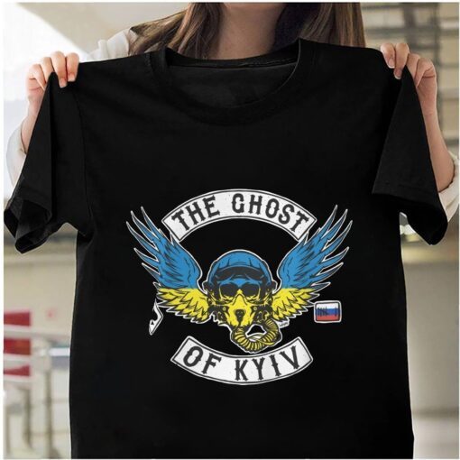 The Ghost Of Kyiv Wings Ukraine Force Flag Tee Shirt