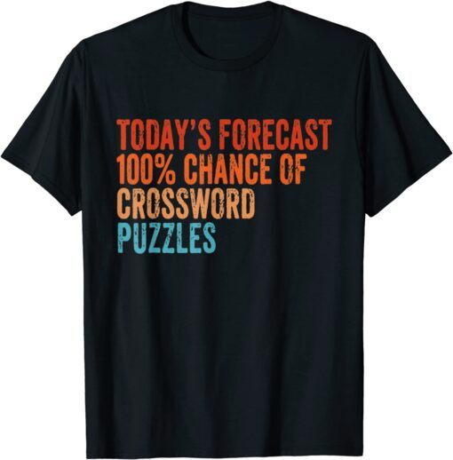 Today's Forecast 100% Crossword Puzzles Vintage Tee Shirt