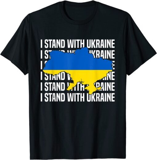 USA Support Ukraine Flag Ukrainian Love I Stand With Ukraine Peace Ukraine T-Shirt