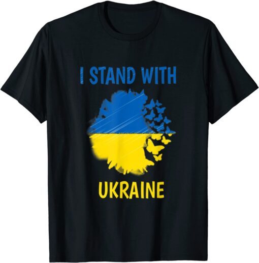 Ukraine Flag Butterflys, Ukrainian Support Lover Free Ukraine Shirt