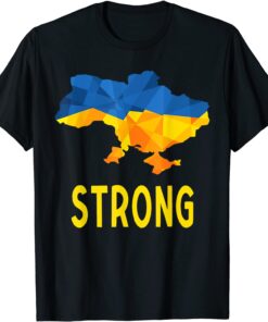 Ukraine Flag Emblem Map Tee Shirt