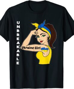 Ukraine Girl Unbreakable Ukrainian Flag strong Woman Tee Shirt
