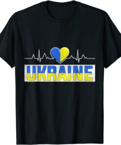 Ukraine Pride Heartbeat I Love Ukraine Flag Heart Costume Free Ukraine T-Shirt