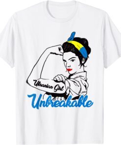 Ukrainian Women Girl Unbreakable Ukraine Flag T-Shirt