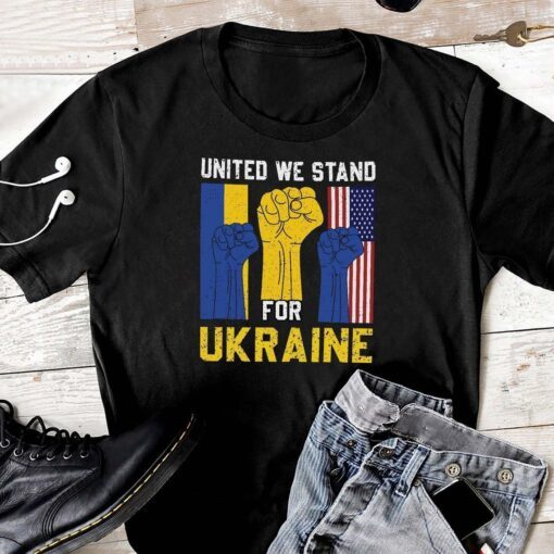 United America We Stand For Ukraine Support Peace No War Tee Shirt