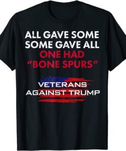 Veterans Anti-Trump Draft Dodger Bone Spurs for Vets Tee Shirt