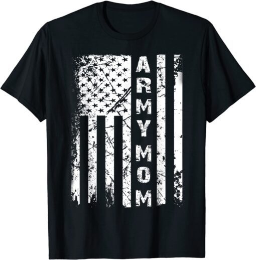 Vintage Army Mom American Flag Costume Mothers Day 2022 Tee Shirt