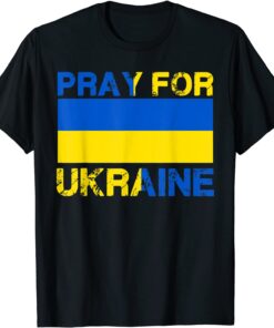 Vintage Pray For Ukraine I Stand With Ukraine Ukrainian Flag Ukraine Strong T-Shirt