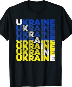 Vintage Ukraine Wordflag Ukrainian Flag Pride T-Shirt