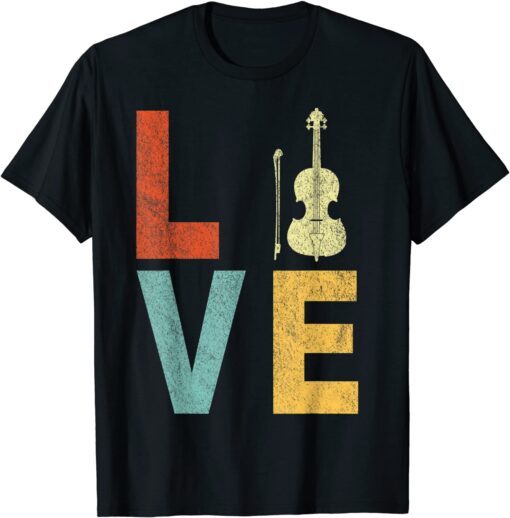 Violin Player Violinist Musician Violin Love Retro Tee Shirt