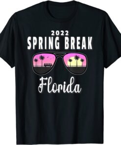 2022 Spring Break Florida - Beach Sunset Sunglasses Tee Shirt