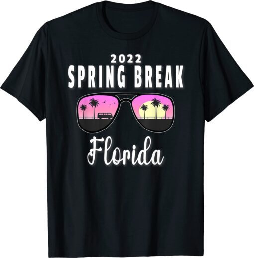 2022 Spring Break Florida - Beach Sunset Sunglasses Tee Shirt