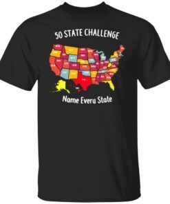 50 state challenge name every us state Tee shirt