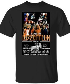 54 Years of Led-Zeppelin thank you for the memories signatures Tee shirt