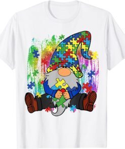 Accept Understand Love Gnome Puzzle Pieces Autism Awareness Tee Shirt