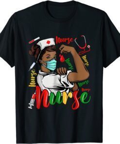 American Nurse Black History Month Pride Black Tee Shirt