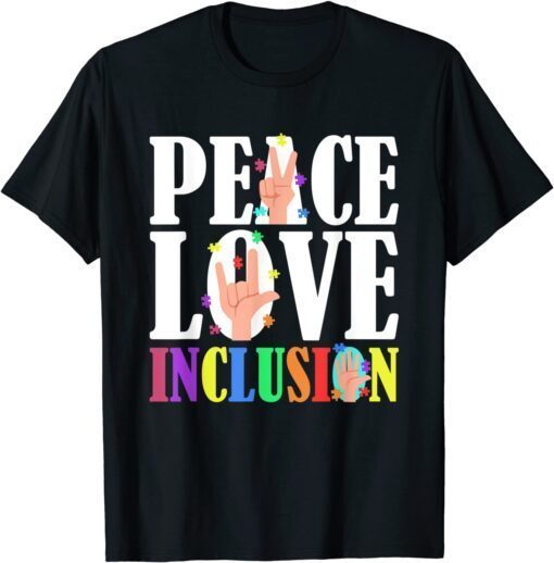 Autism Awareness Autistic Son Peace Love Inclusion Tee Shirt