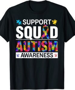 Autism Awareness Day Ribbon Puzzle Piece Support Squad 2022 Shirt