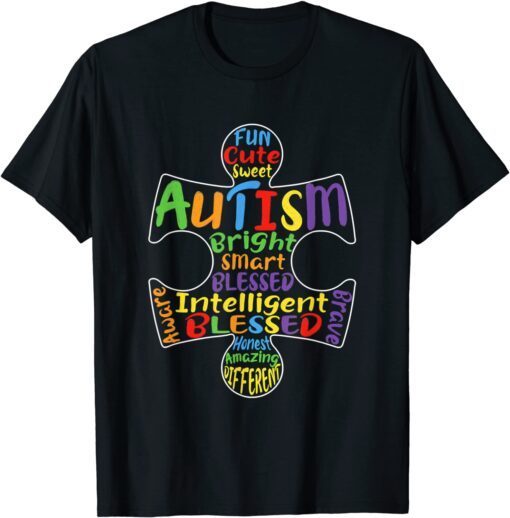 Autism Awareness Heart Blessed Tee Shirt