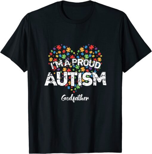 Autism Awareness I'm a Proud Autism Godfather Tee Shirt